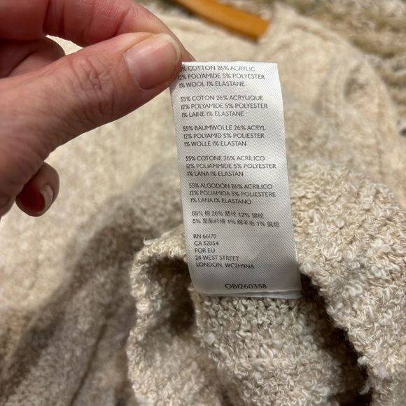 Free People XS Good Day Pullover Chunky Knit Sweater Oatmeal Tan - Picture 12 of 12